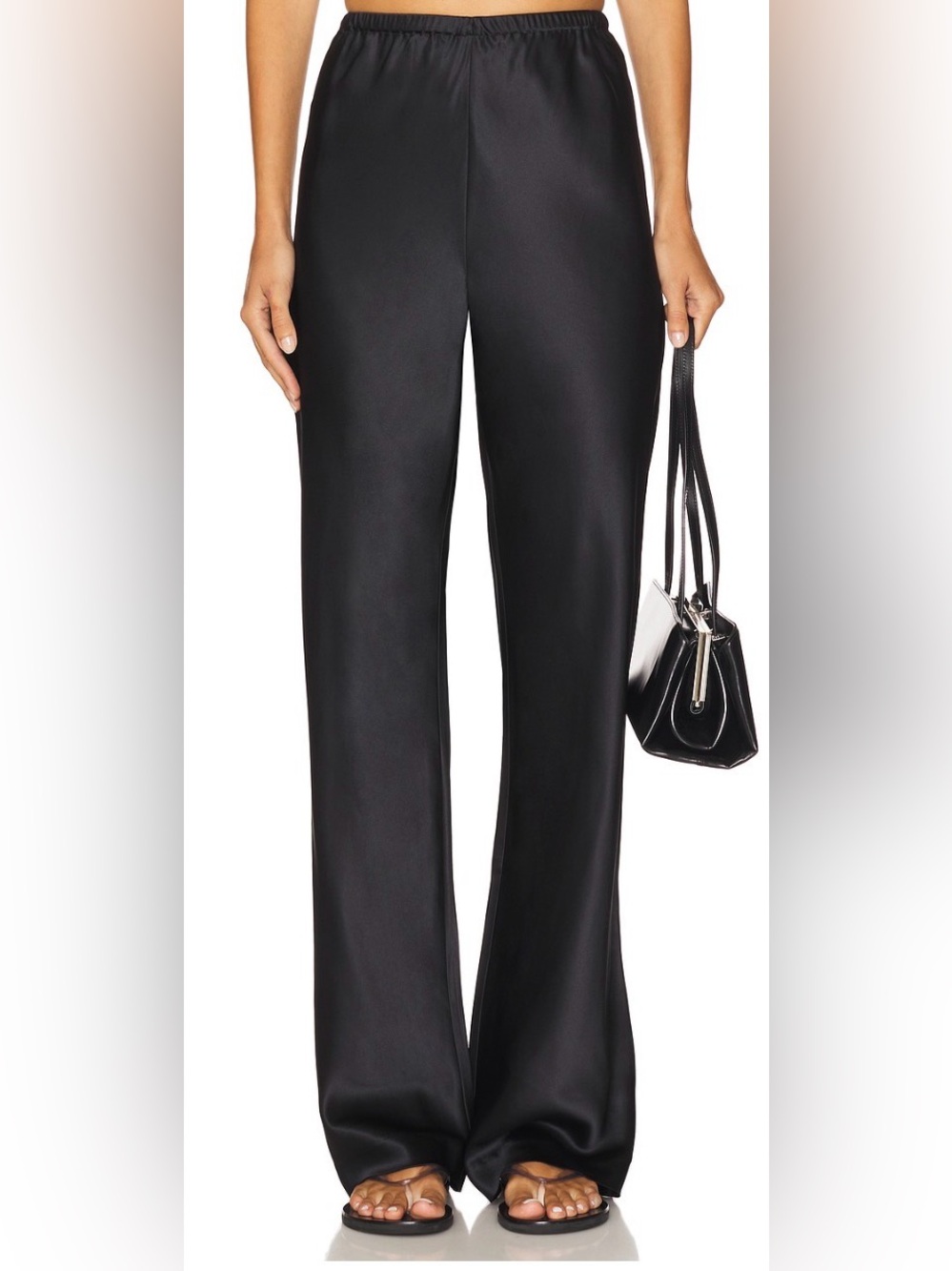 EAVES Loretta Silk Pants Black Size Medium